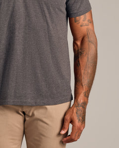 True ClassicCharcoal Heather Gray Short Sleeve Polo