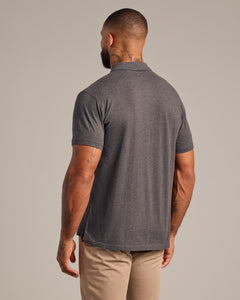 True ClassicCharcoal Heather Gray Short Sleeve Polo