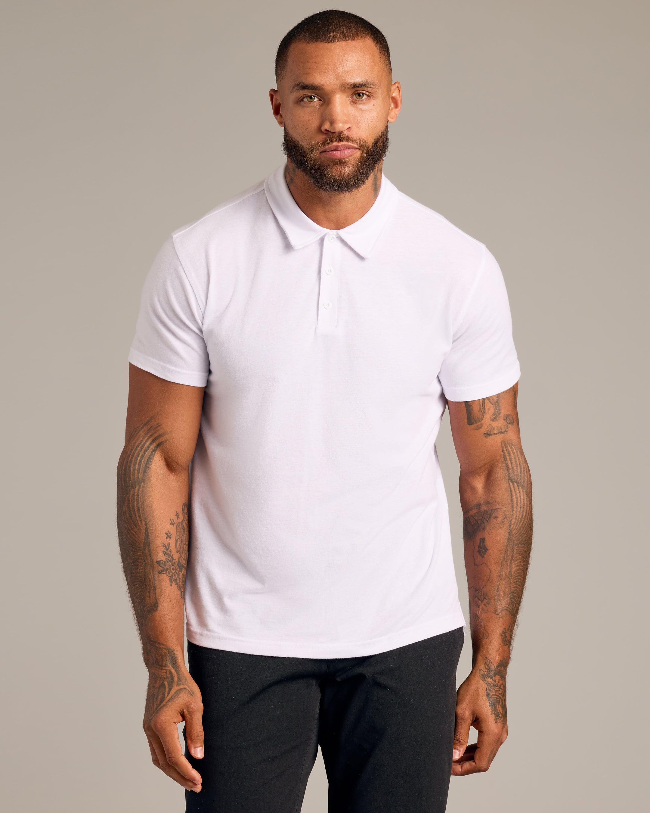 White Short Sleeve Polo