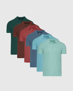 True ClassicFall Colors Short Sleeve Polo 6-Pack