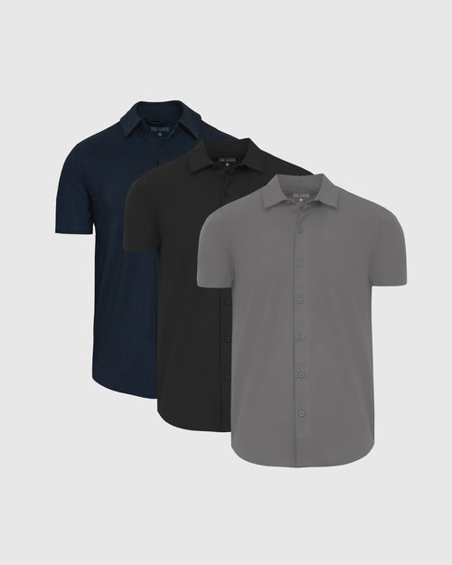 Short Sleeve Button Up Color 3-Pack