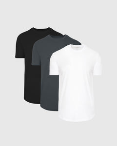 True ClassicShort Sleeve Curved Hem Crew 3-Pack