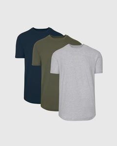 True ClassicShort Sleeve Curved Hem Crew 3-Pack