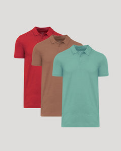 True ClassicRustic Tones Short Sleeve Tall Polo 3-Pack