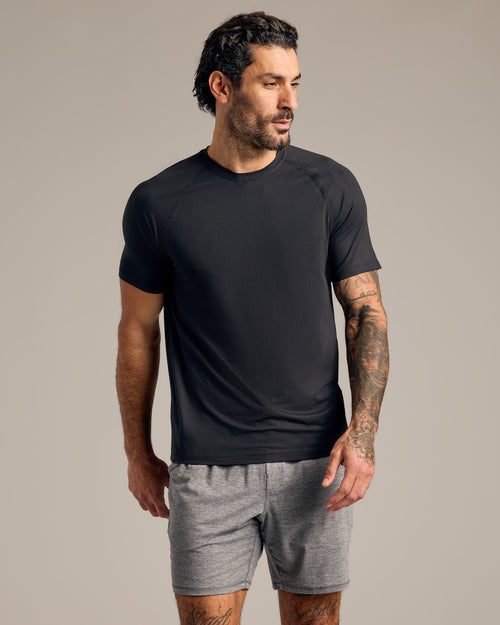 Black Active Mesh Crew