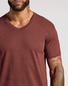 True ClassicDark Chocolate V-Neck Tee