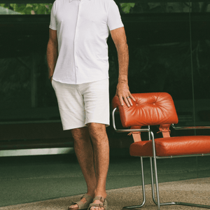 True Classic9" Ivory Comfort Knit Chino Shorts