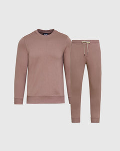 True ClassicSlate Mauve Fleece Crew and Jogger 2-Pack