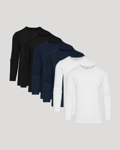 True ClassicStandard Waffle Long Sleeve Henley 6-Pack