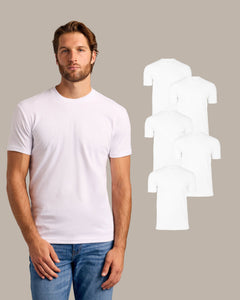 True ClassicAll White Classic Crew 5-Pack