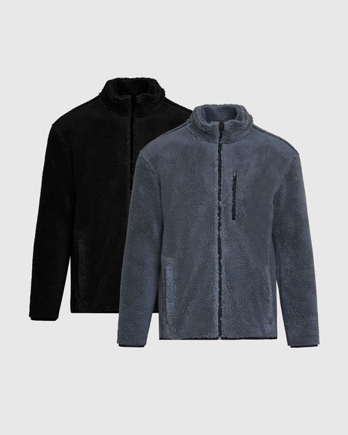 Stormy Black Sherpa Full Zip Jacket 2-Pack