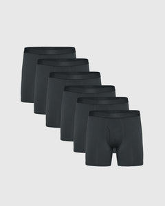 True ClassicCarbon Boxer Briefs W/ Fly 6-Pack