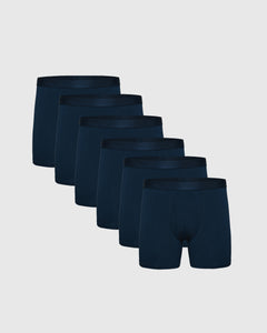 True ClassicNavy Boxer Briefs W/ Fly 6-Pack