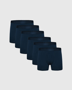 True ClassicNavy Boxer Trunks W/ Fly 6-Pack