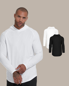 True ClassicBlack & White Active Long Sleeve Hoodie 2-Pack