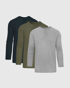 True ClassicVital Tall Classic Henley 3-Pack