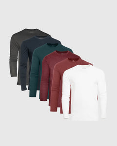 True ClassicWinter Berry Long Sleeve Classic Crew 6-Pack