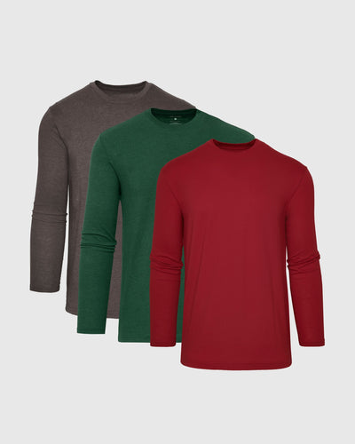 Winter Colors Long Sleeve Crew Neck T-Shirt 3-Pack