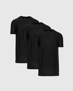 True ClassicAll Black Short Sleeve Tall Active Crew 3-Pack