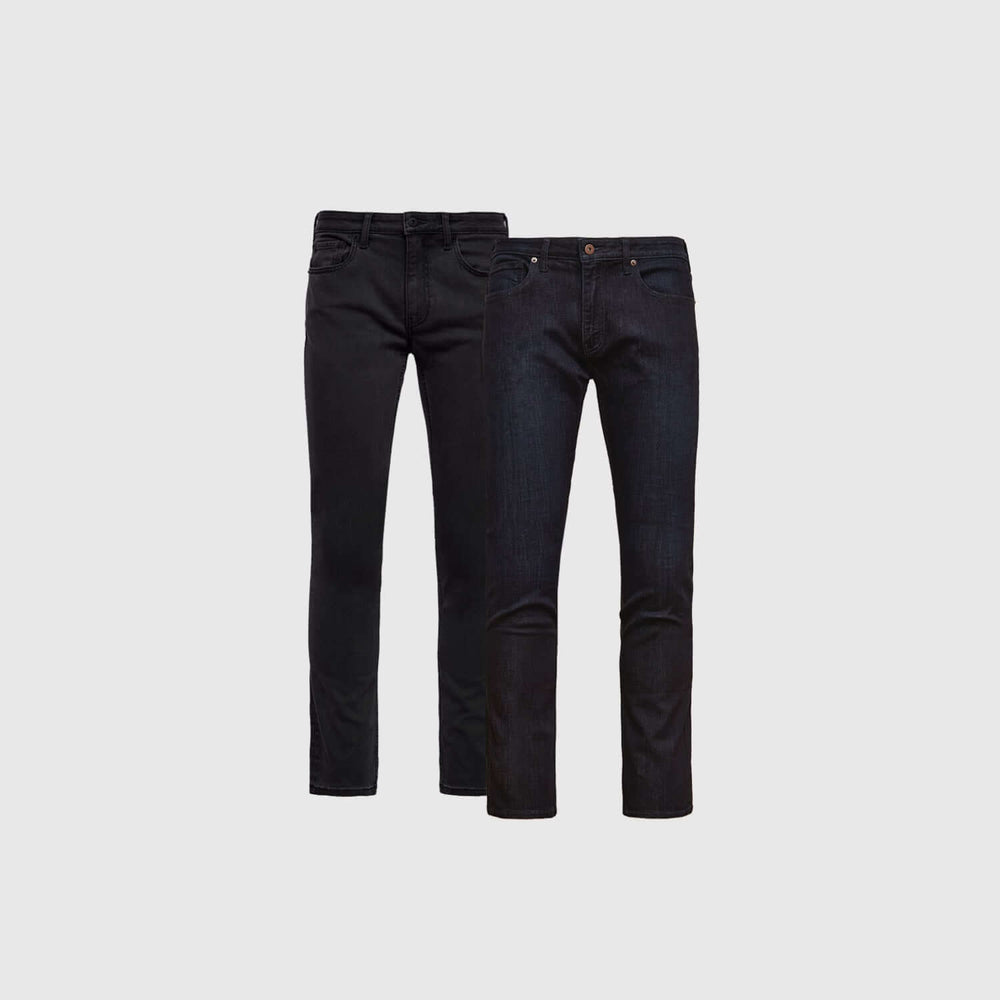 Slim Fit Indigo and Black Comfort Jeans 2-Pack