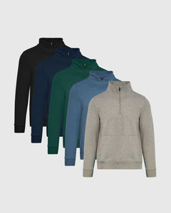 True ClassicComfy Half Zip Fleece Sweatshirt 5-Pack