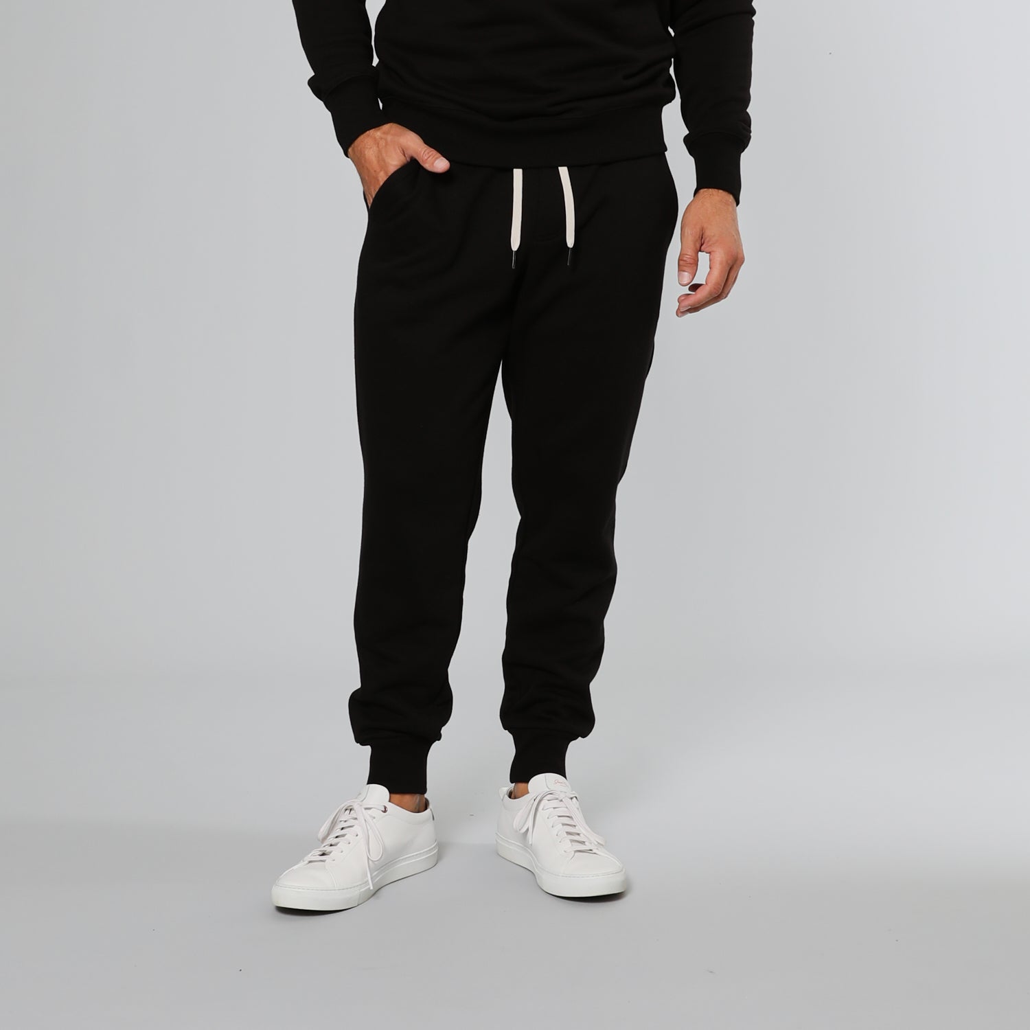 Black Fleece Zip Hoodie and Jogger Set True Classic