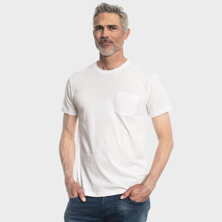 White t 2025 shirt with pocket