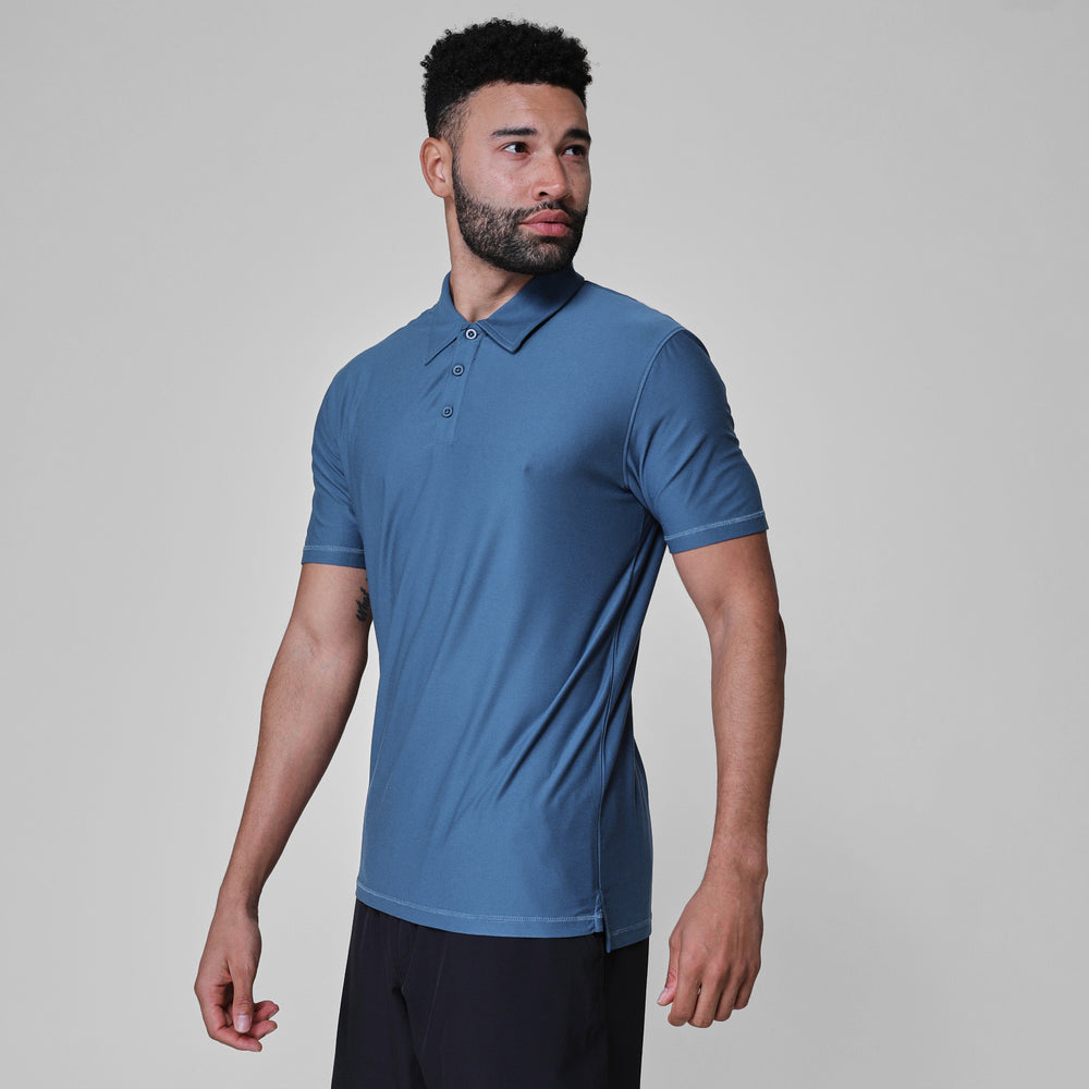 Stone Blue Active Short Sleeve Polo