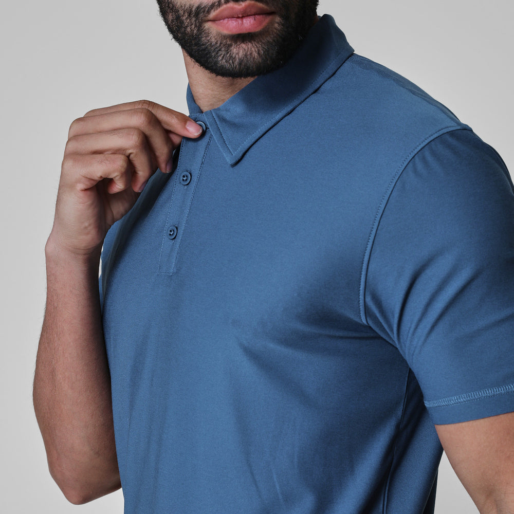 Stone Blue Active Short Sleeve Polo