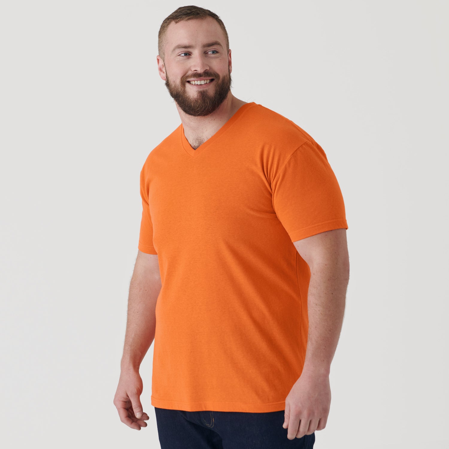 Vneck Men's Shirt - Orange - S