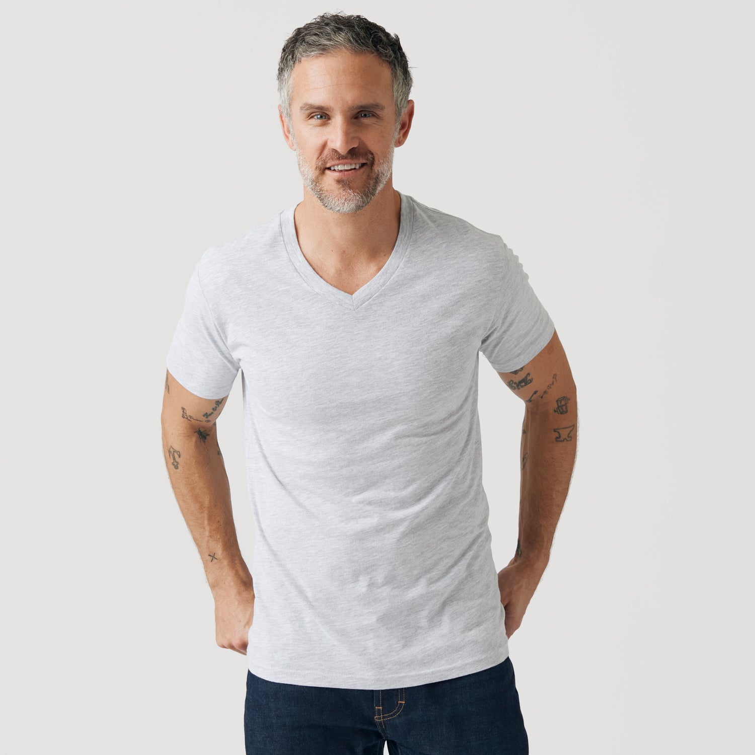 Grey v neck store shirt