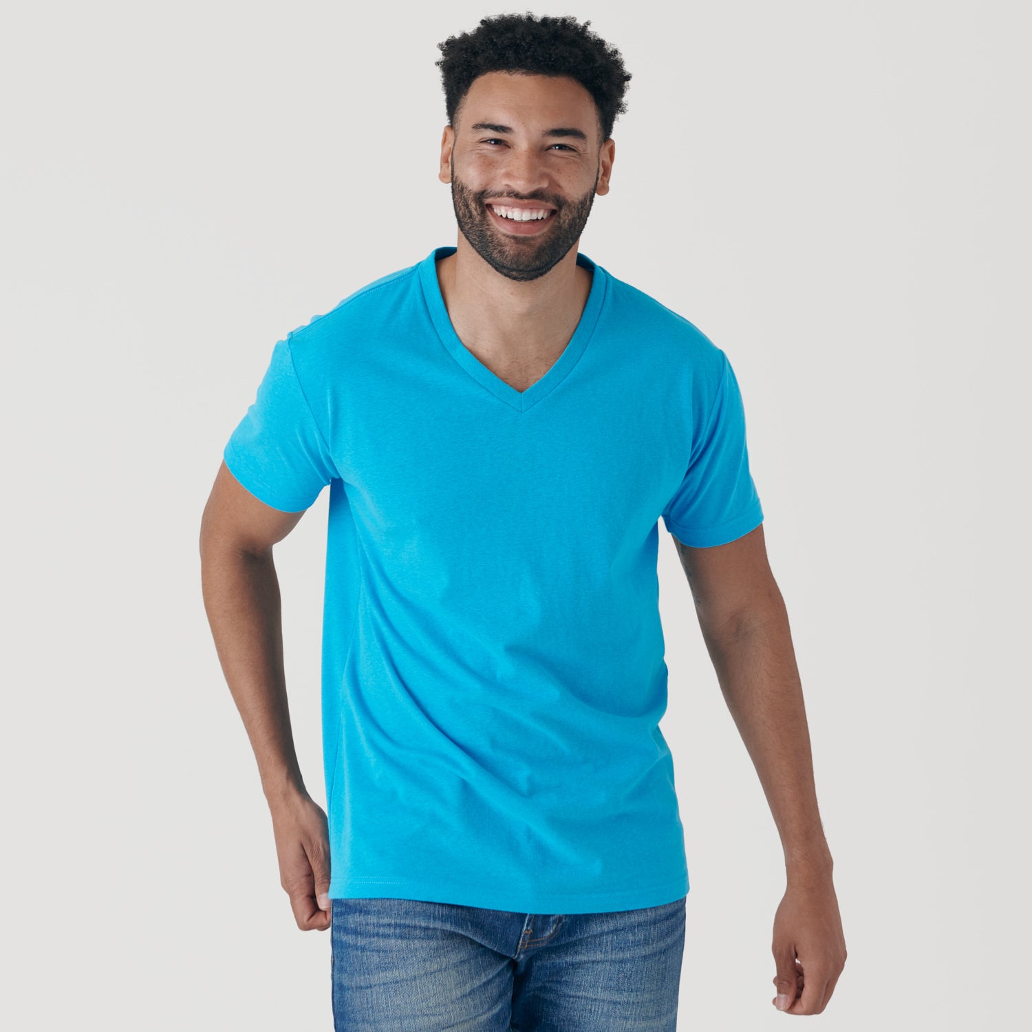 Turquoise V Neck T Shirt Men s Turquoise V Neck Tees True Classic