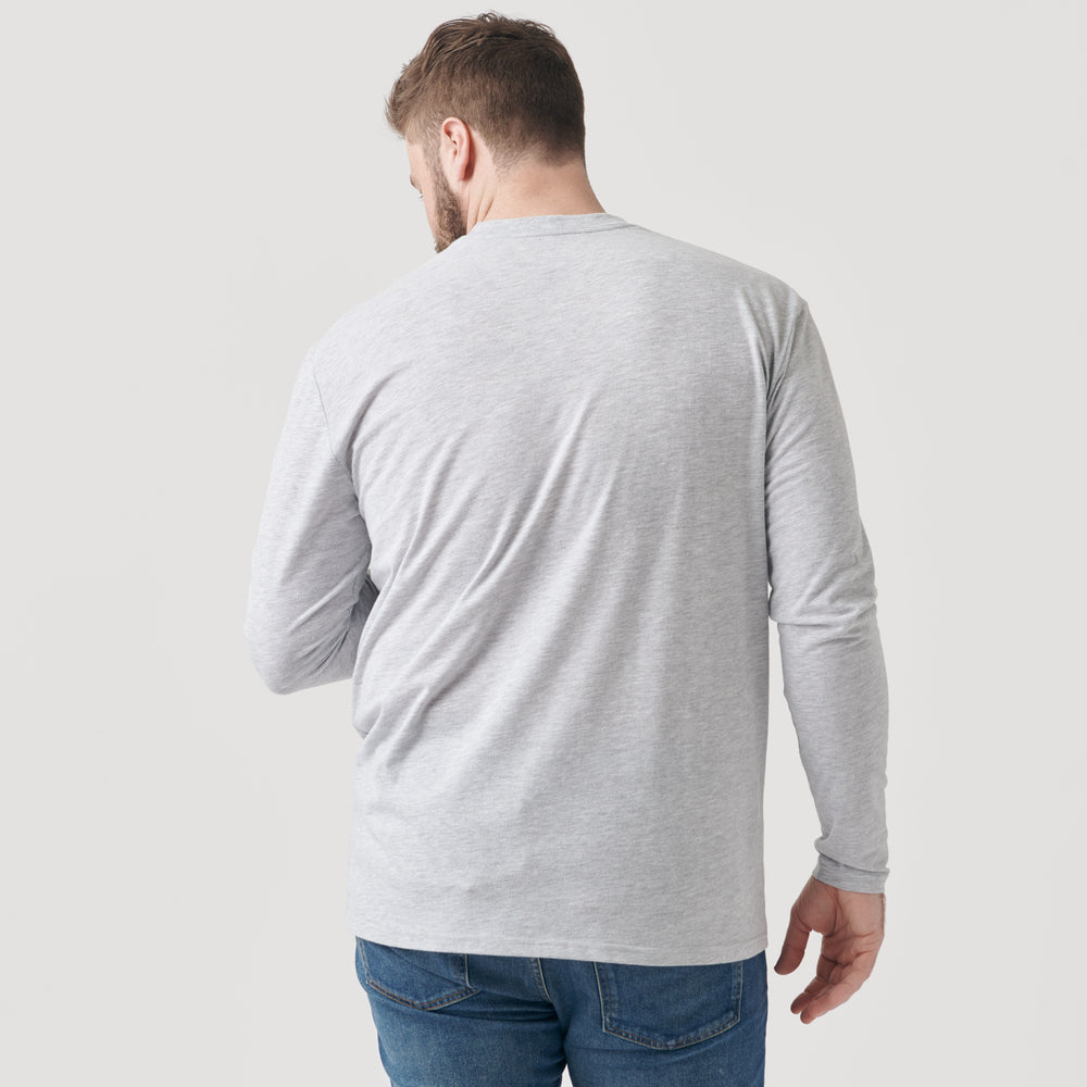 Men's Heather Light Gray Long Sleeve Shirt - True Classic