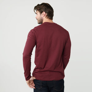 True ClassicBurgundy Long Sleeve Crew Neck Tee