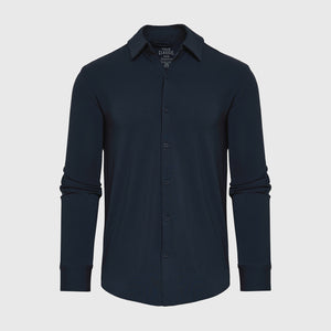 True ClassicLongsleeve-Strickshirt in Marineblau