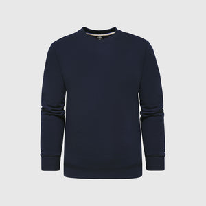 True ClassicNavy Fleece French Terry Pullover Crew Neck