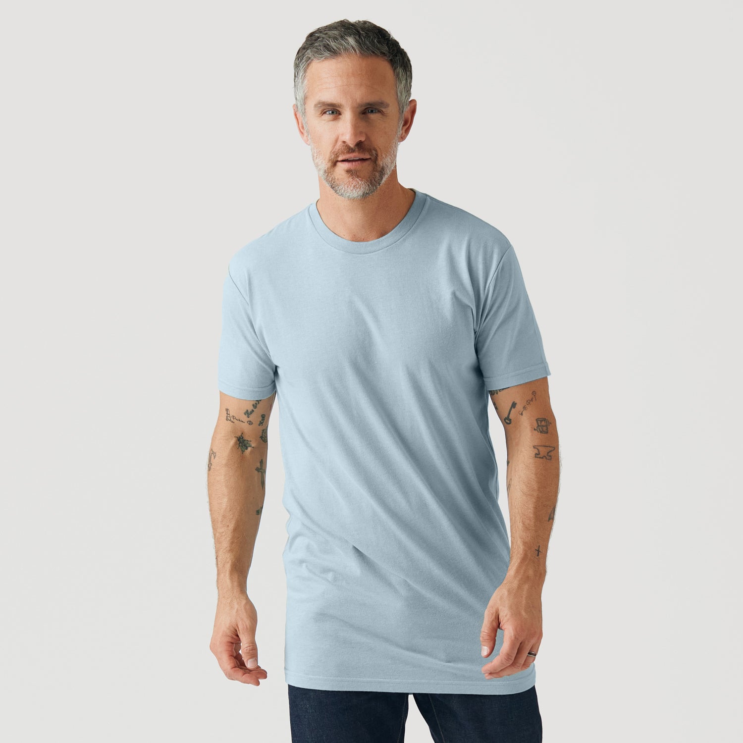 Pale Blue Tall Round Hem Crew Neck T-Shirt – True Classic