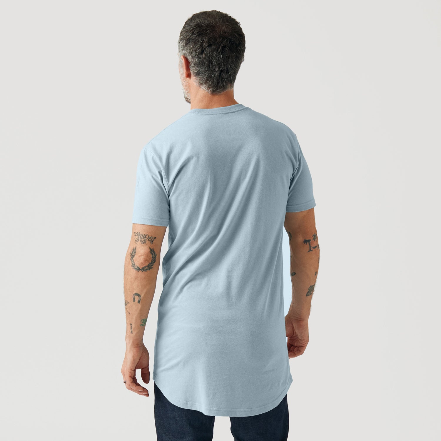 Pale Blue Tall Round Hem Crew Neck T-Shirt – True Classic