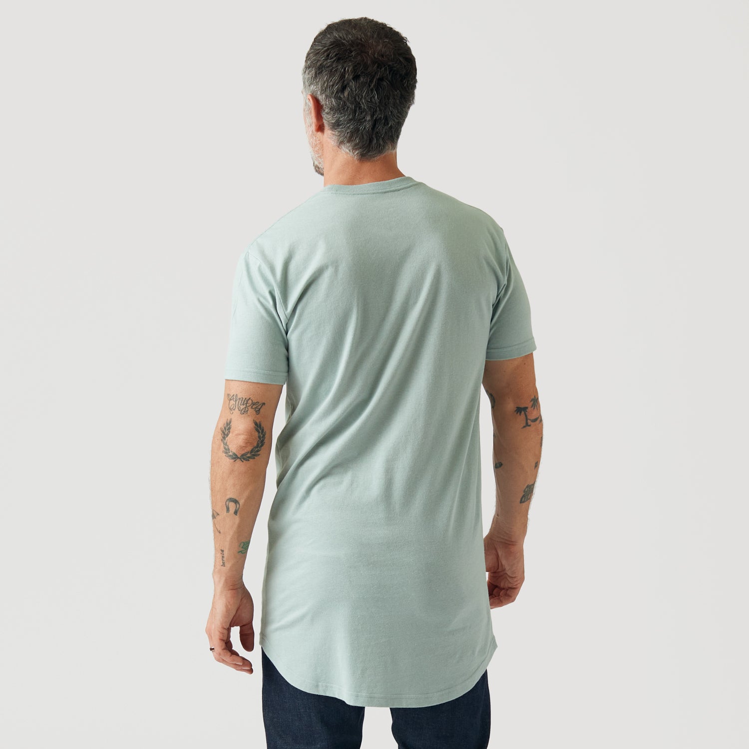 Tall T-Shirt Sage Round Crew True Hem – Neck Classic