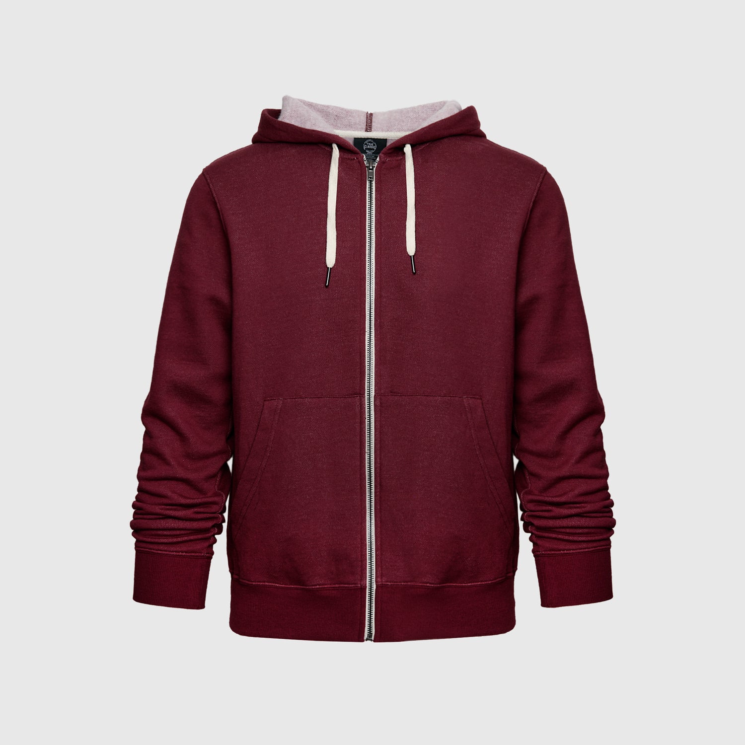 Burgundy Zip Fleece Hoodie