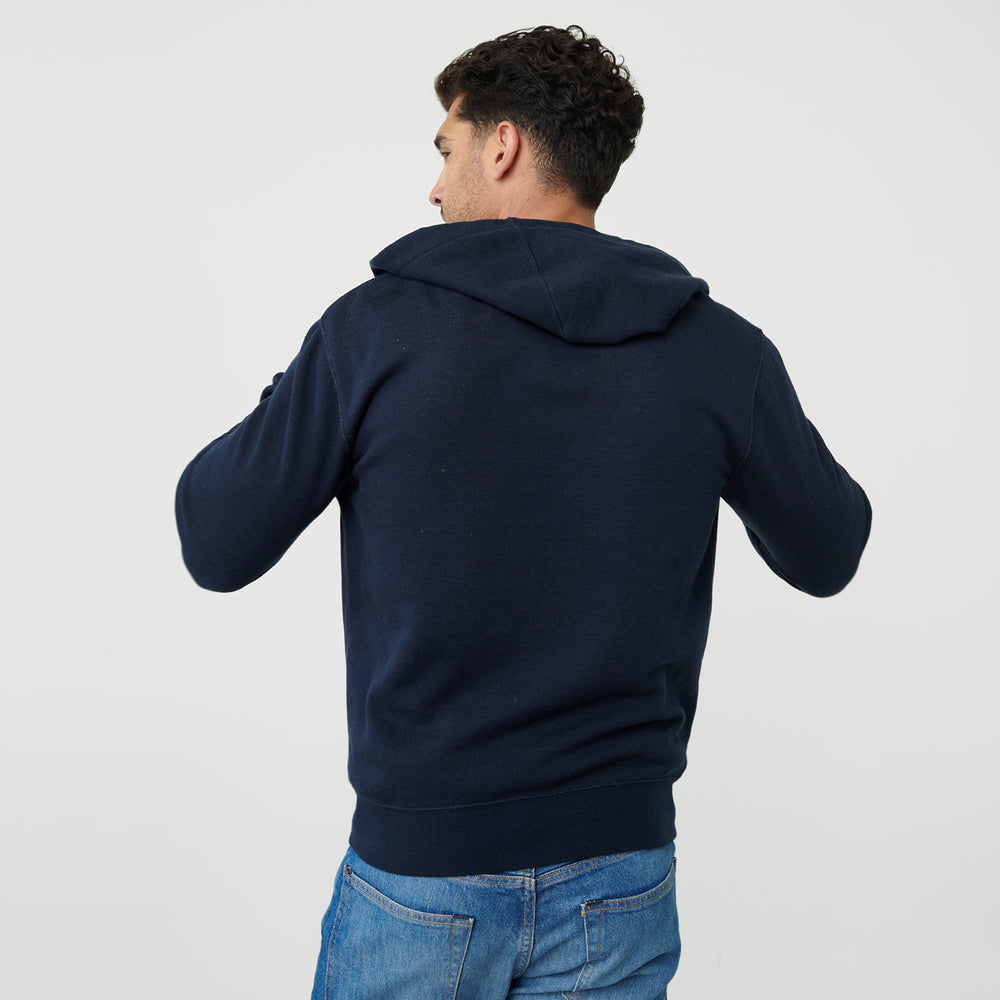 Navy Zip Fleece Hoodie