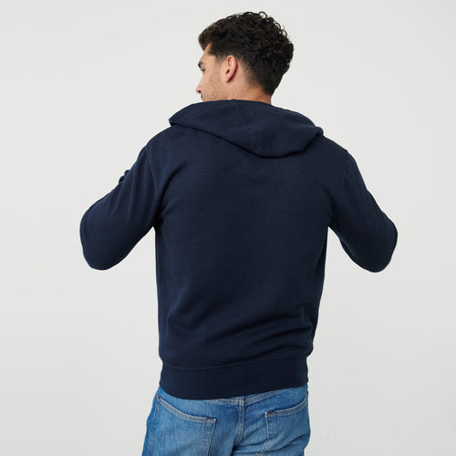 Navy Zip Fleece Hoodie