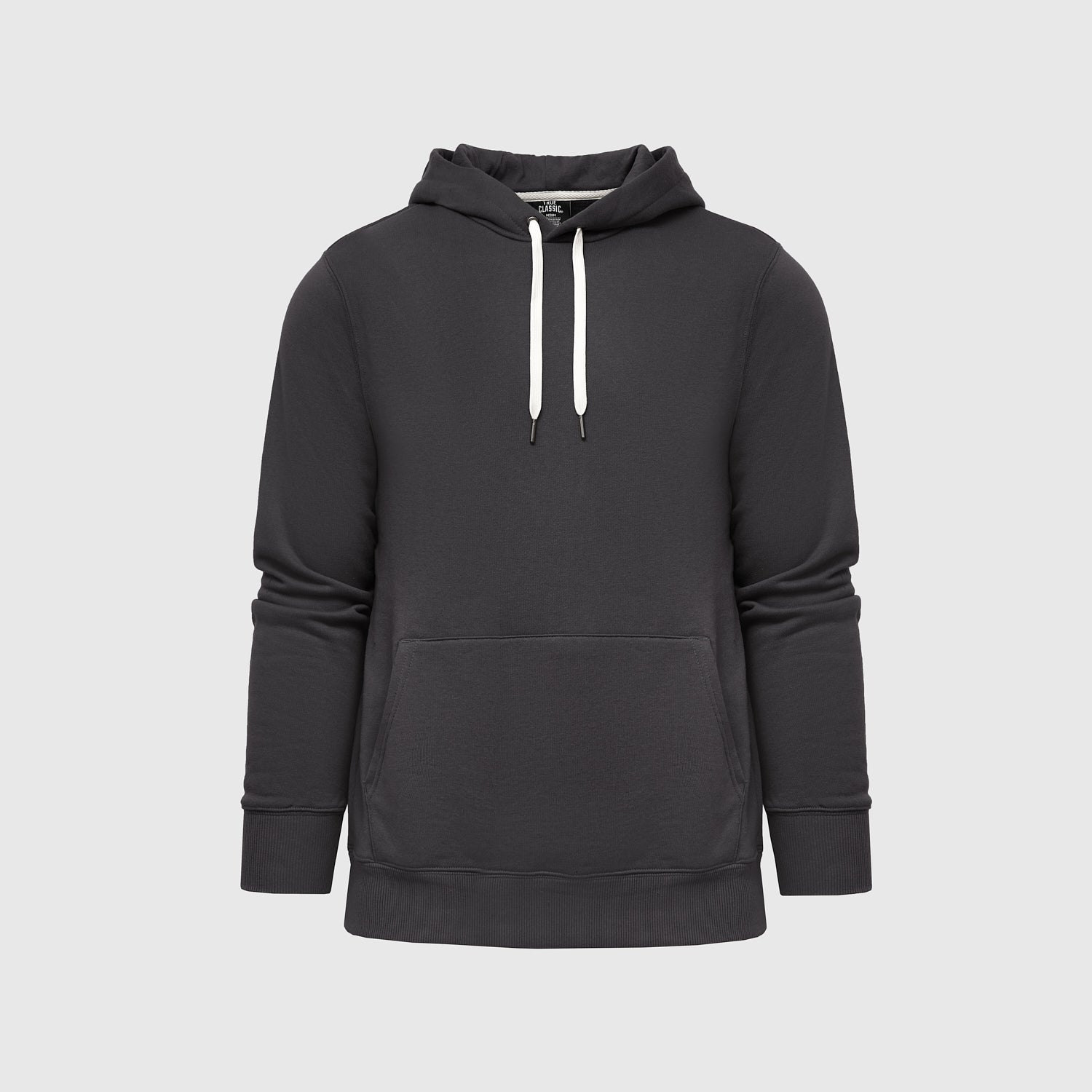 Mens black hoodie with cheap white strings