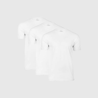 Pack de 3 camisetas blancas cuello redondo