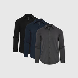 True ClassicThe Base Long Sleeve Knit Shirt 3-Pack